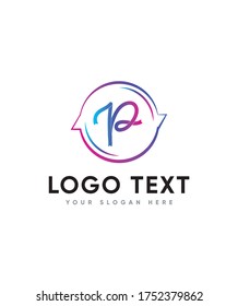Ribbon style letter type P logo template, Vector logo for business and company identity 