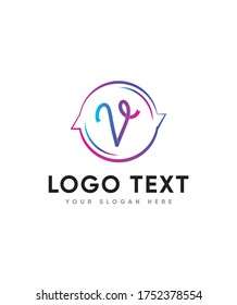 Plantilla de logotipo de tipo de letra de cinta de estilo V, logotipo de vector para identidad empresarial y de empresa 