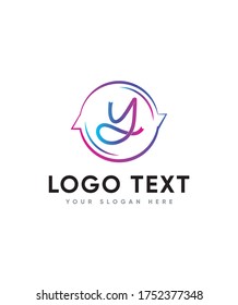 Ribbon style letter type Y logo template, Vector logo for business and company identity 