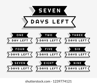 ribbon style number of days left sale and promotion banner