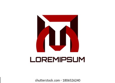 A ribbon style vector logo with an illustration of a skyscraper forming the initials "M" and "A. Usable for real esate, residential and general business logos.