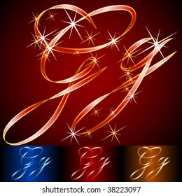 Ribbon styled vector gala alphabet. Applicable for dark and light background. Letter g