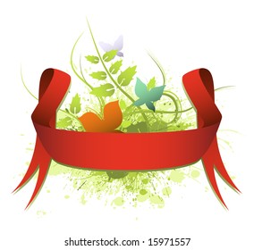 Ribbon with a summer theme. Easy to edit.