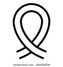 Ribbon support icon. Outline ribbon support vector icon for web design isolated on white background