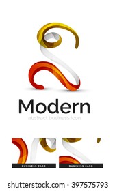 Ribbon swirl business vector logo