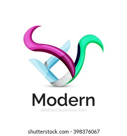 Ribbon swirl business vector logo