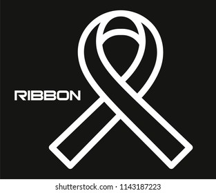 RIBBON SYMBOL VECTOR ICON 