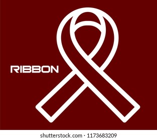 RIBBON SYMBOL VECTOR ICON 