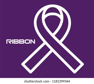 RIBBON SYMBOL VECTOR ICON DESIGN 