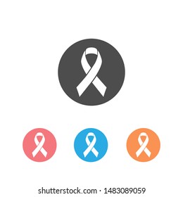 Ribbon the symbol of the world prostate cancer awareness day icon set in november, vector illustration isolated on white background. Health Care and support campaign icon