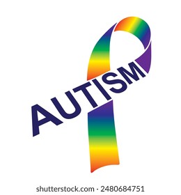 Ribbon symbolizing the disease autism. Vector illustration.