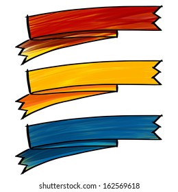 Ribbon tag sketchbook style : vector eps10