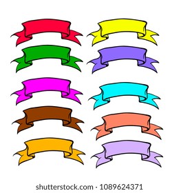 ribbon tapes  vector color colorful