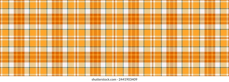 Ribbon tartan background plaid, ornamental texture seamless check. Individuality fabric textile pattern vector in orange and white color.