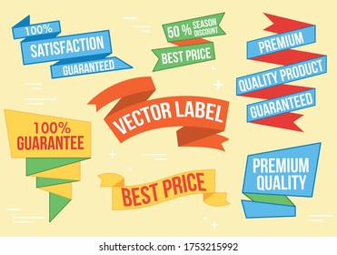 Ribbon template banner vector collection illustration.