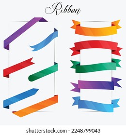 Ribbon templates collection modern colorful design