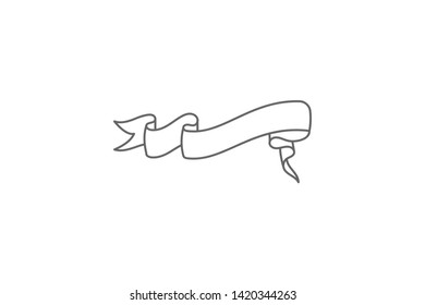 Ribbon for text illustration. Element of ribbon icon. Thin line icon for website design and development, app development. Premium icon
