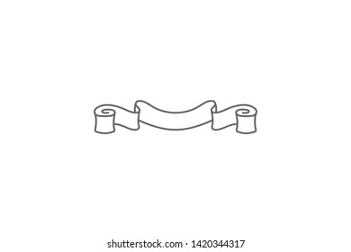 Ribbon for text illustration. Element of ribbon icon. Thin line icon for website design and development, app development. Premium icon