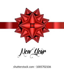 Ribbon and text, New year vector illustration