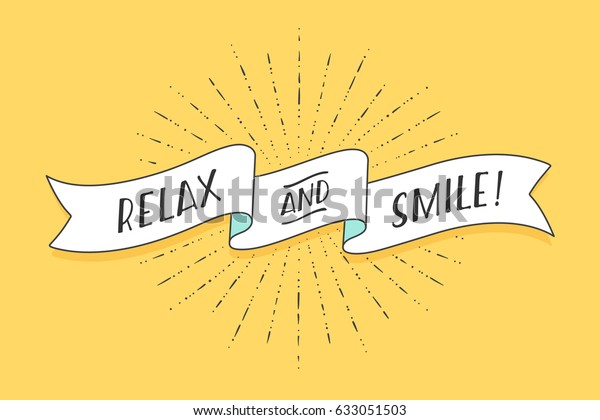Lint Met Tekst Relax En Smile Stockvector Rechtenvrij