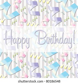 Ribbon theme birthday card in vector format.