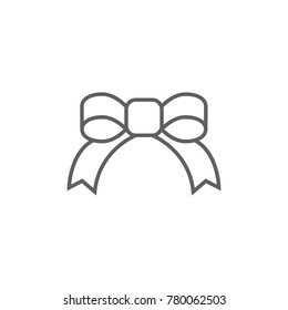 Ribbon thin icon vector in cheristmas holiday concept.
