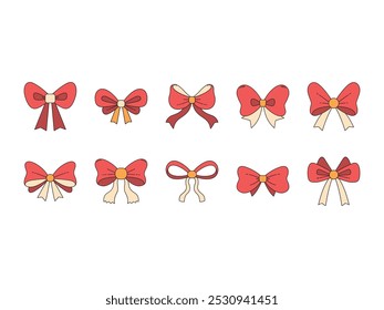 Ribbon Tie Decorative Element Set