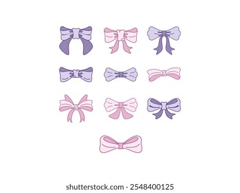 Ribbon Tie Design Element Set 