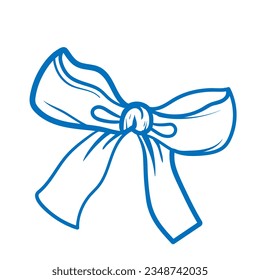 ribbon tie gift box illustration hand drawn accessory design