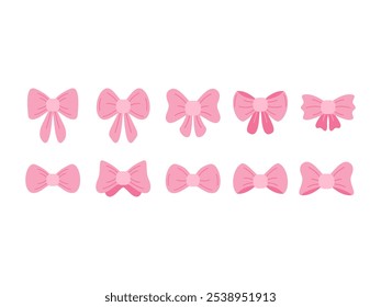 Ribbon Tie Illustration Element Set 