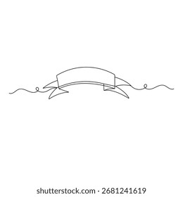 Ribbon  tied bow icon   continuous one line drawing of outline vector illustration