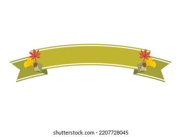 Ribbon title frame decorated with autumn flowers.