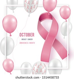Ribbon tree. Breast cancer awareness month concept illustration.
