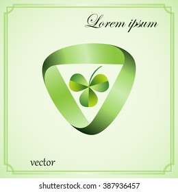 ribbon, triangle and clover, symbol, vector