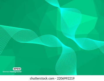 Ribbon Twisted With Emerald In Gradient Background Ornament Theme Can Be Use For Advertisement Brochure Template Banner Website Cover Product Package Design Presentation Vector Eps.