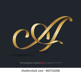 Ribbon Typography Font Logo Type Glossy Stock Vector (Royalty Free ...