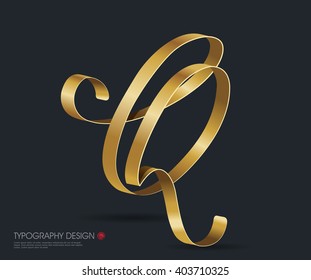 Ribbon Typography Font Logo Type Glossy Stock Vector (Royalty Free ...