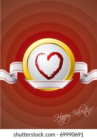 Ribbon valentine greeting card