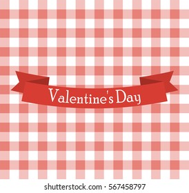 Ribbon for Valentine s Day on a postcard 
