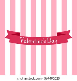 Ribbon for Valentine s Day on a postcard 