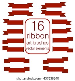 Ribbon vector art brushes. easy to use and change color. banner, Label design elements