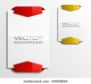 Ribbon vector banner. The original form as two form, overlapping. The flat image. Advertising Design shape. Vector label tag.