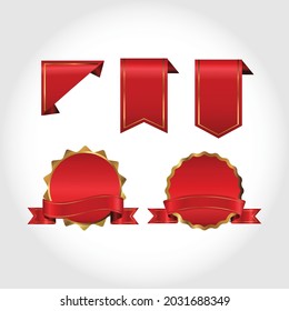 
Ribbon vector banner, vector red and gold banner. illustration for your design