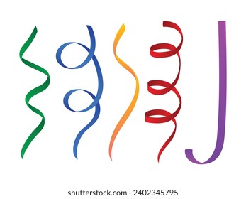 ribbon vector.  Complete collection of various shapes of ribbons for parties, celebrations, offerings, winners, etc