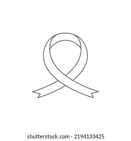 ribbon vector design for breast cancer day icon