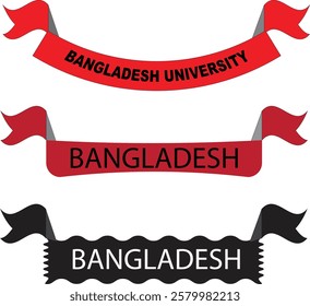 Ribbon vector design illustration, red and black