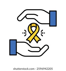 Ribbon vector filled outline icon. EPS 10 file