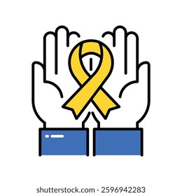 Ribbon vector filled outline icon. EPS 10 file