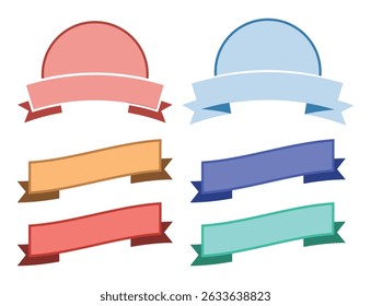 Ribbon vector flat design collection