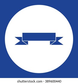 Ribbon. Vector icon blue and white
